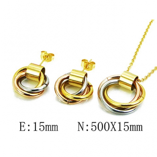 Wholesale Stainless Steel 316L Jewelry Three Color Sets NO.#BC59S1360HDD