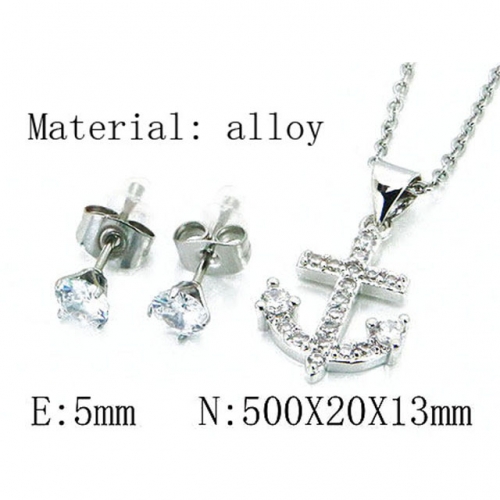 Wholesale Fashion Copper Alloy Jewelry Necklace & Earrings Set NO.#BC54S0465NL