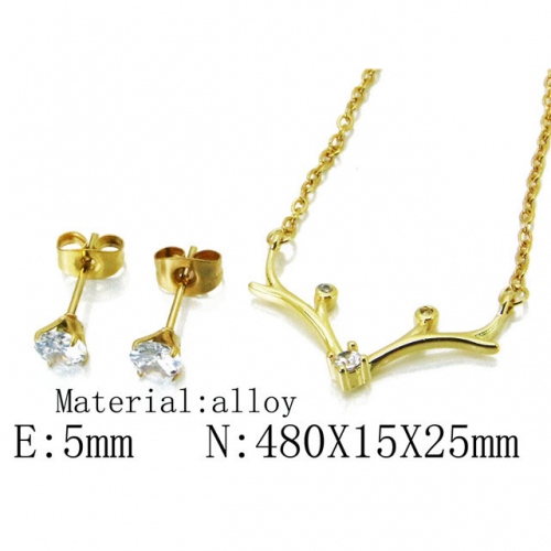 Wholesale Fashion Copper Alloy Jewelry Necklace & Earrings Set NO.#BC54S0508NLS
