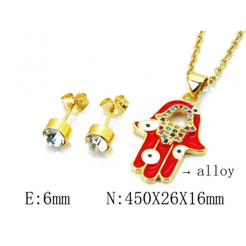 Wholesale Fashion Copper Alloy Jewelry Necklace & Earrings Set NO.#BC41S0053PS