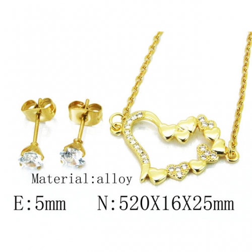 Wholesale Fashion Copper Alloy Jewelry Necklace & Earrings Set NO.#BC54S0530OR