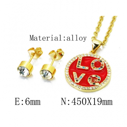 Wholesale Fashion Copper Alloy Jewelry Necklace & Earrings Set NO.#BC41S0072PW