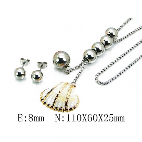 Wholesale Stainless Steel 316L Jewelry Shell Jewelry Sets NO.#BC59S2806HNX