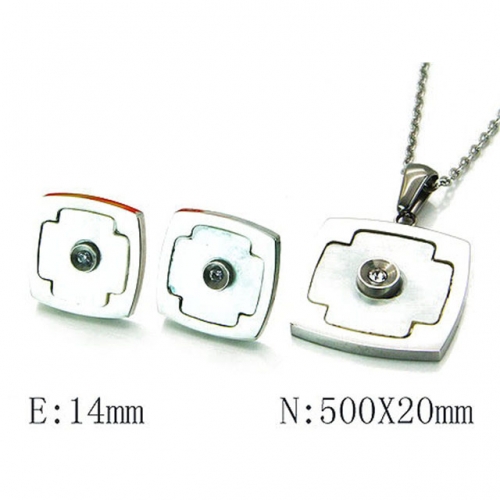 Wholesale Stainless Steel 316L Jewelry Shell Jewelry Sets NO.#BC06S1013HKS
