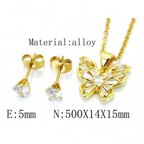 Wholesale Fashion Copper Alloy Jewelry Necklace & Earrings Set NO.#BC54S0519OR