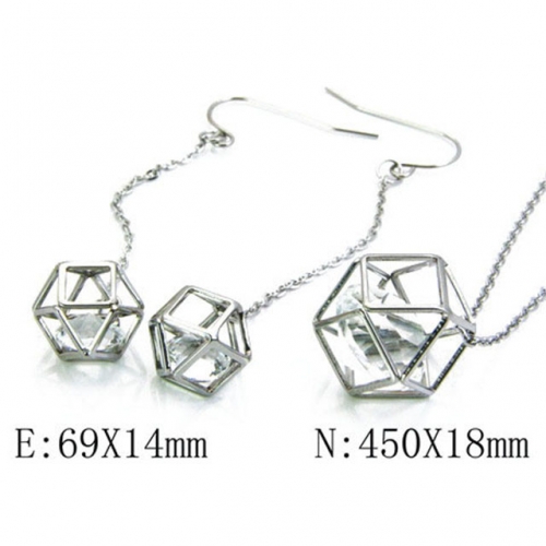 Wholesale Stainless Steel 316L Crystal & Zircon Sets NO.#BC06S0841HHZ