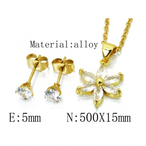 Wholesale Fashion Copper Alloy Jewelry Necklace & Earrings Set NO.#BC54S0521NL