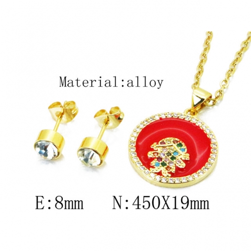 Wholesale Fashion Copper Alloy Jewelry Necklace & Earrings Set NO.#BC41S0011PF