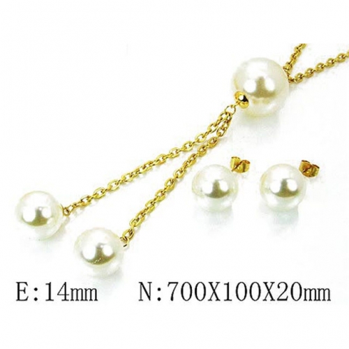 Wholesale Stainless Steel 316L Jewelry Pearl Sets NO.#BC59S2693HIR