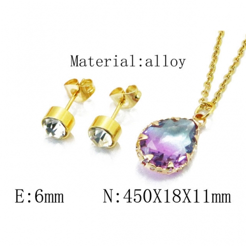 Wholesale Fashion Copper Alloy Jewelry Necklace & Earrings Set NO.#BC41S0029NX