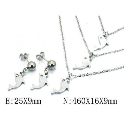 Wholesale Stainless Steel 316L Jewelry Sets (Animal Shape) NO.#BC91S0703HHG