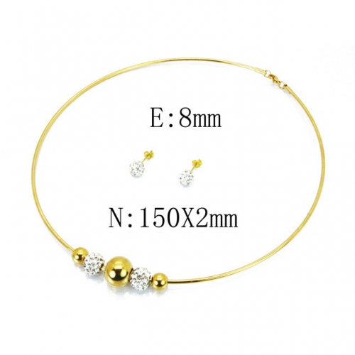 Wholesale Stainless Steel 316L Crystal & Zircon Sets NO.#BC41S0004HJW
