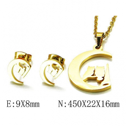 Wholesale Stainless Steel 316L Jewelry Sets (Animal Shape) NO.#BC54S0384MB