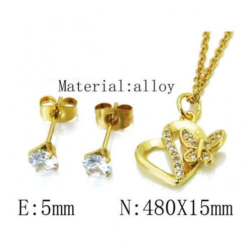 Wholesale Fashion Copper Alloy Jewelry Necklace & Earrings Set NO.#BC54S0516NLD