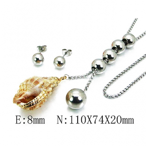 Wholesale Stainless Steel 316L Jewelry Shell Jewelry Sets NO.#BC59S2804HNG
