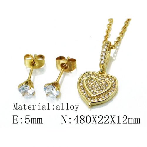 Wholesale Fashion Copper Alloy Jewelry Necklace & Earrings Set NO.#BC54S0488NL