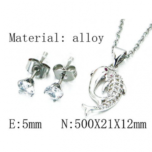 Wholesale Fashion Copper Alloy Jewelry Necklace & Earrings Set NO.#BC54S0459MLQ