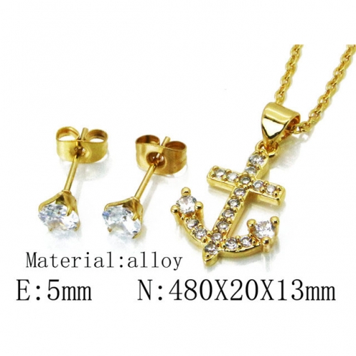 Wholesale Fashion Copper Alloy Jewelry Necklace & Earrings Set NO.#BC54S0494OL