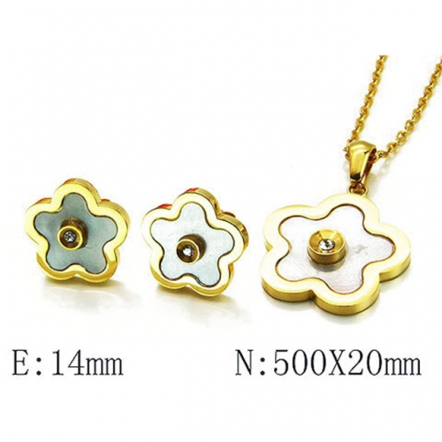 Wholesale Stainless Steel 316L Jewelry Shell Jewelry Sets NO.#BC06S1012HNU