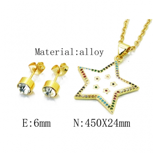 Wholesale Fashion Copper Alloy Jewelry Necklace & Earrings Set NO.#BC41S0077PS