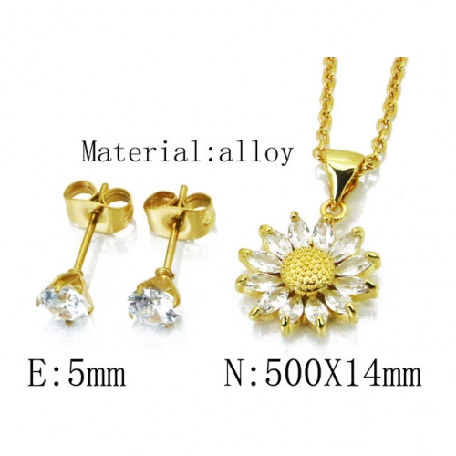 Wholesale Fashion Copper Alloy Jewelry Necklace & Earrings Set NO.#BC54S0523OG