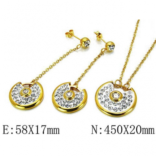 Wholesale Stainless Steel 316L Crystal & Zircon Sets NO.#BC06S0965HLV