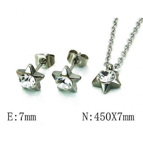 Wholesale Stainless Steel 316L Crystal & Zircon Sets NO.#BC21S0138KL