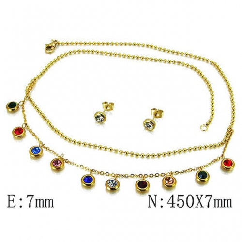 Wholesale Stainless Steel 316L Crystal & Zircon Sets NO.#BC02S2531HLR