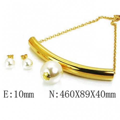 Wholesale Stainless Steel 316L Jewelry Pearl Sets NO.#BC64S0970HJW