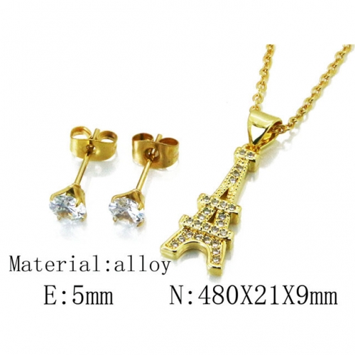 Wholesale Fashion Copper Alloy Jewelry Necklace & Earrings Set NO.#BC54S0485NL