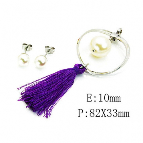 Wholesale Stainless Steel 316L Jewelry Pearl Sets NO.#BC64S0890HLE