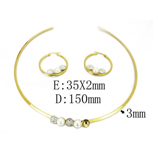 Wholesale Stainless Steel 316L Jewelry Pearl Sets NO.#BC41S0002HJZ