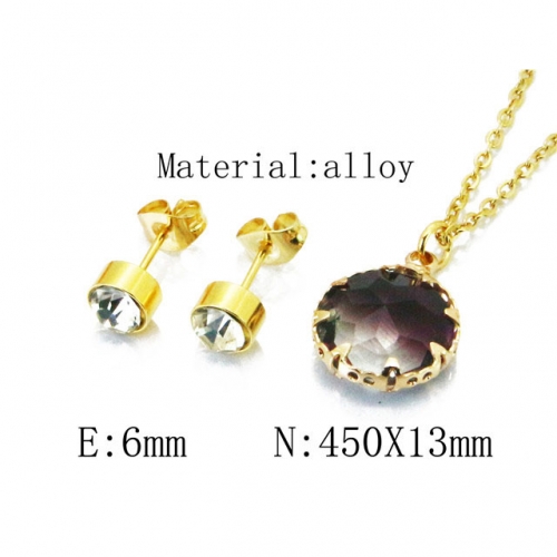 Wholesale Fashion Copper Alloy Jewelry Necklace & Earrings Set NO.#BC41S0039NE