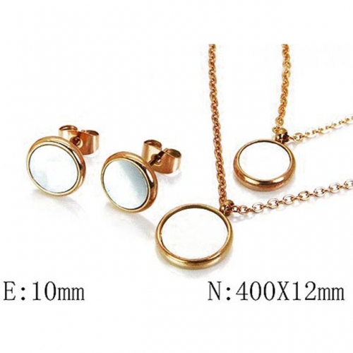 Wholesale Stainless Steel 316L Jewelry Shell Jewelry Sets NO.#BC25S0640HJL