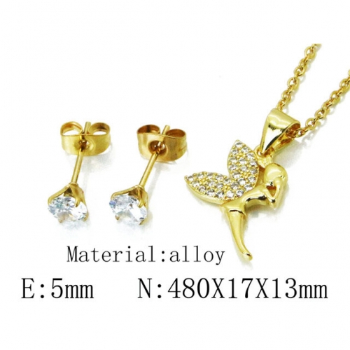 Wholesale Fashion Copper Alloy Jewelry Necklace & Earrings Set NO.#BC54S0496NL