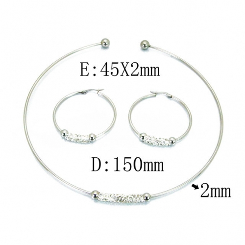 Wholesale Stainless Steel 316L Crystal & Zircon Sets NO.#BC41S0001HBB