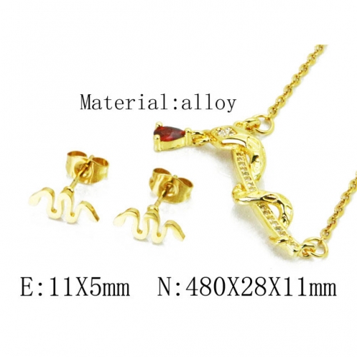 Wholesale Fashion Copper Alloy Jewelry Necklace & Earrings Set NO.#BC41S0174HZL