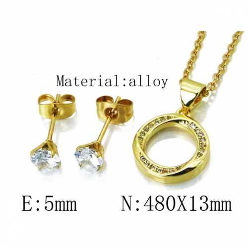 Wholesale Fashion Copper Alloy Jewelry Necklace & Earrings Set NO.#BC54S0505NL