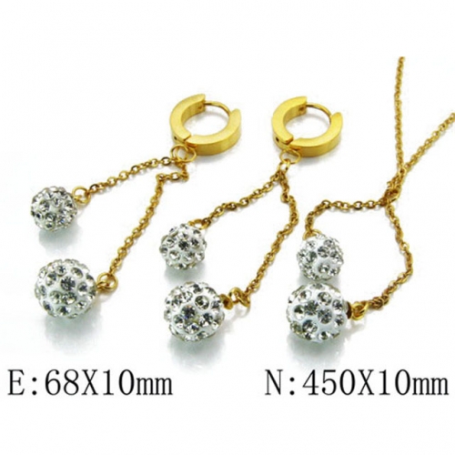 Wholesale Stainless Steel 316L Crystal & Zircon Sets NO.#BC06S0898HLZ