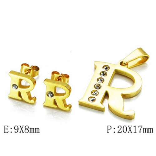 Wholesale Stainless Steel 316L Jewelry Font Sets NO.#BC21S0043MLF