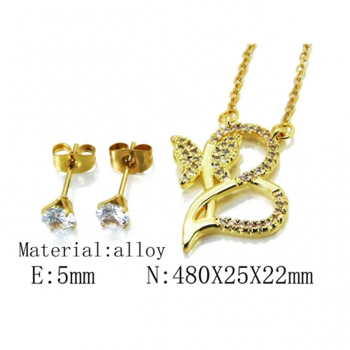 Wholesale Fashion Copper Alloy Jewelry Necklace & Earrings Set NO.#BC54S0484OQ