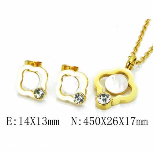 Wholesale Stainless Steel 316L Jewelry Shell Jewelry Sets NO.#BC41S0154HAA