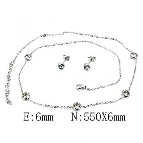 Wholesale Stainless Steel 316L Crystal & Zircon Sets NO.#BC59S2867PE