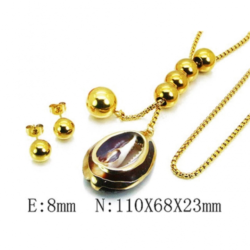 Wholesale Stainless Steel 316L Jewelry Shell Jewelry Sets NO.#BC59S2807IXX