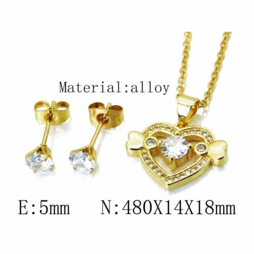 Wholesale Fashion Copper Alloy Jewelry Necklace & Earrings Set NO.#BC54S0500N5