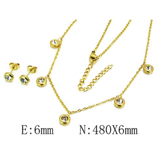 Wholesale Stainless Steel 316L Crystal & Zircon Sets NO.#BC59S2979OLF