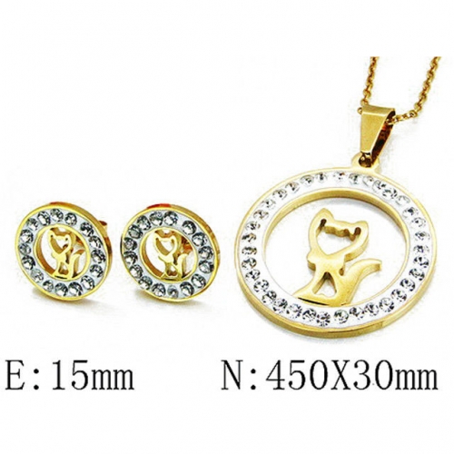 Wholesale Stainless Steel 316L Jewelry Sets (Animal Shape) NO.#BC58S0660NLQ