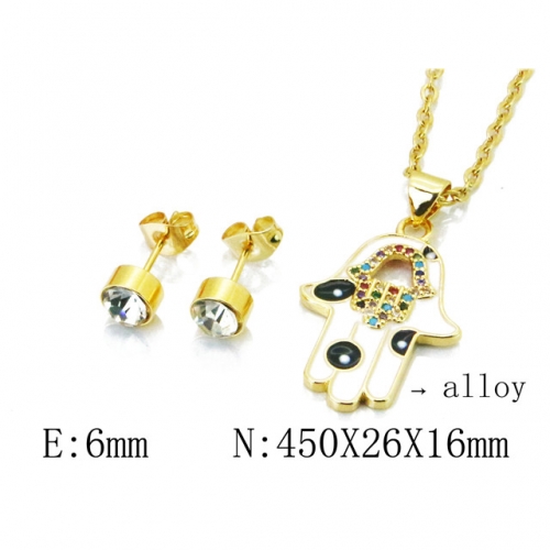 Wholesale Fashion Copper Alloy Jewelry Necklace & Earrings Set NO.#BC41S0052PZ