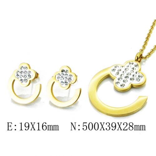 Wholesale Stainless Steel 316L Crystal & Zircon Sets NO.#BC02S2783HIT