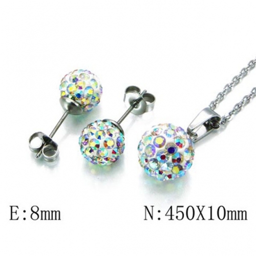 Wholesale Stainless Steel 316L Crystal & Zircon Sets NO.#BC30S0179MZ